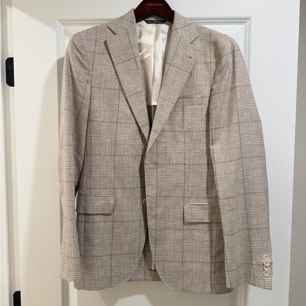 Jack Victor Beige Plaid Blazer